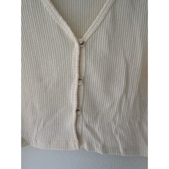 Billabong Lana Pointelle Stitch Button-Up Top size M / ribbed cardigan / sweater - Picture 5 of 8